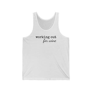 Open image in slideshow, Workout for Wine Unisex Jersey Tank

